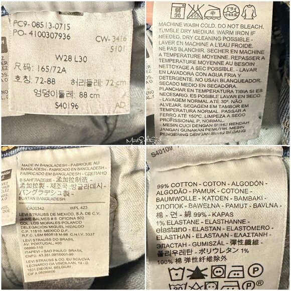 Levi's 513 Slim Straight Men's Jeans Size 28/30 - Picture 7 of 7